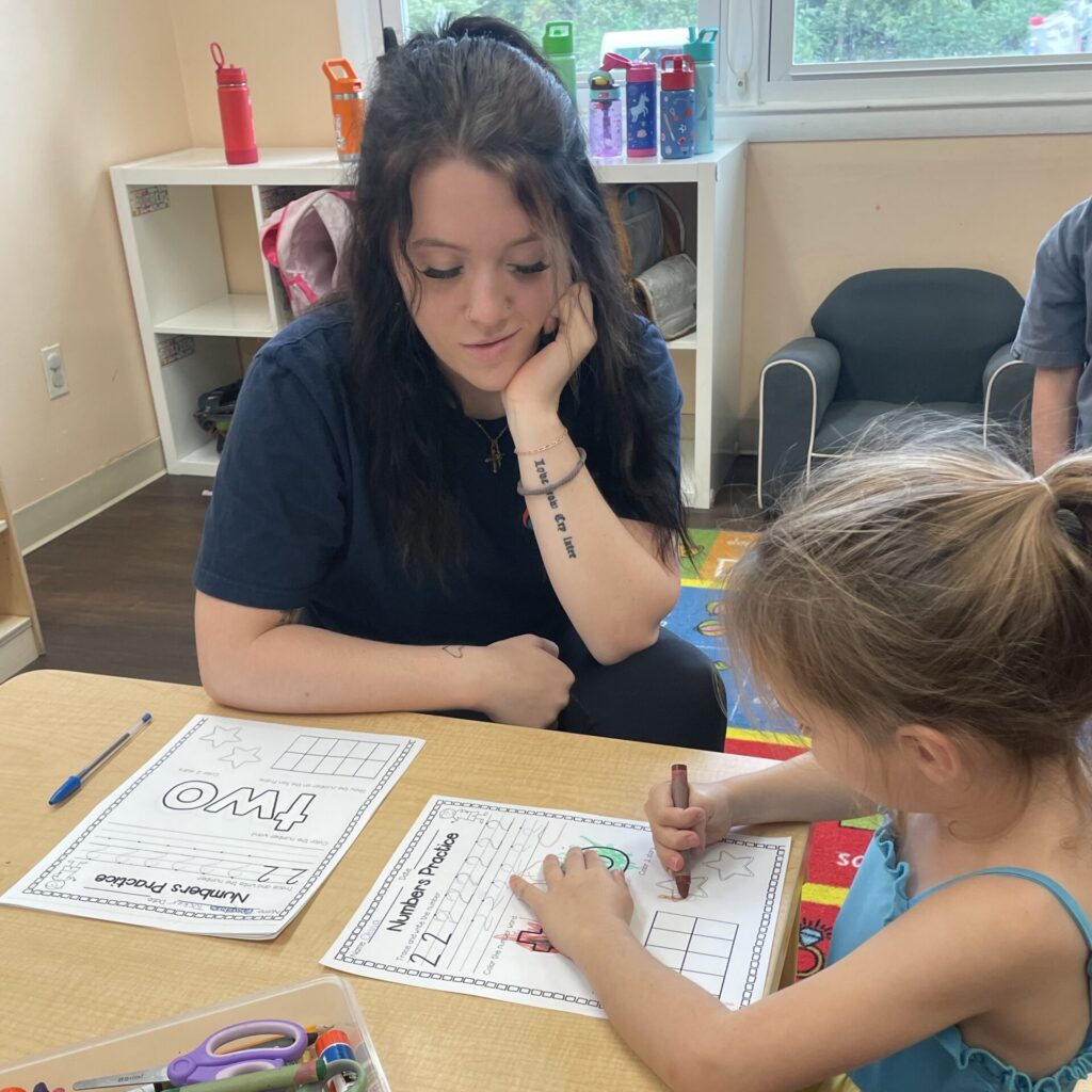 Child Practicing Numbers 1on 1